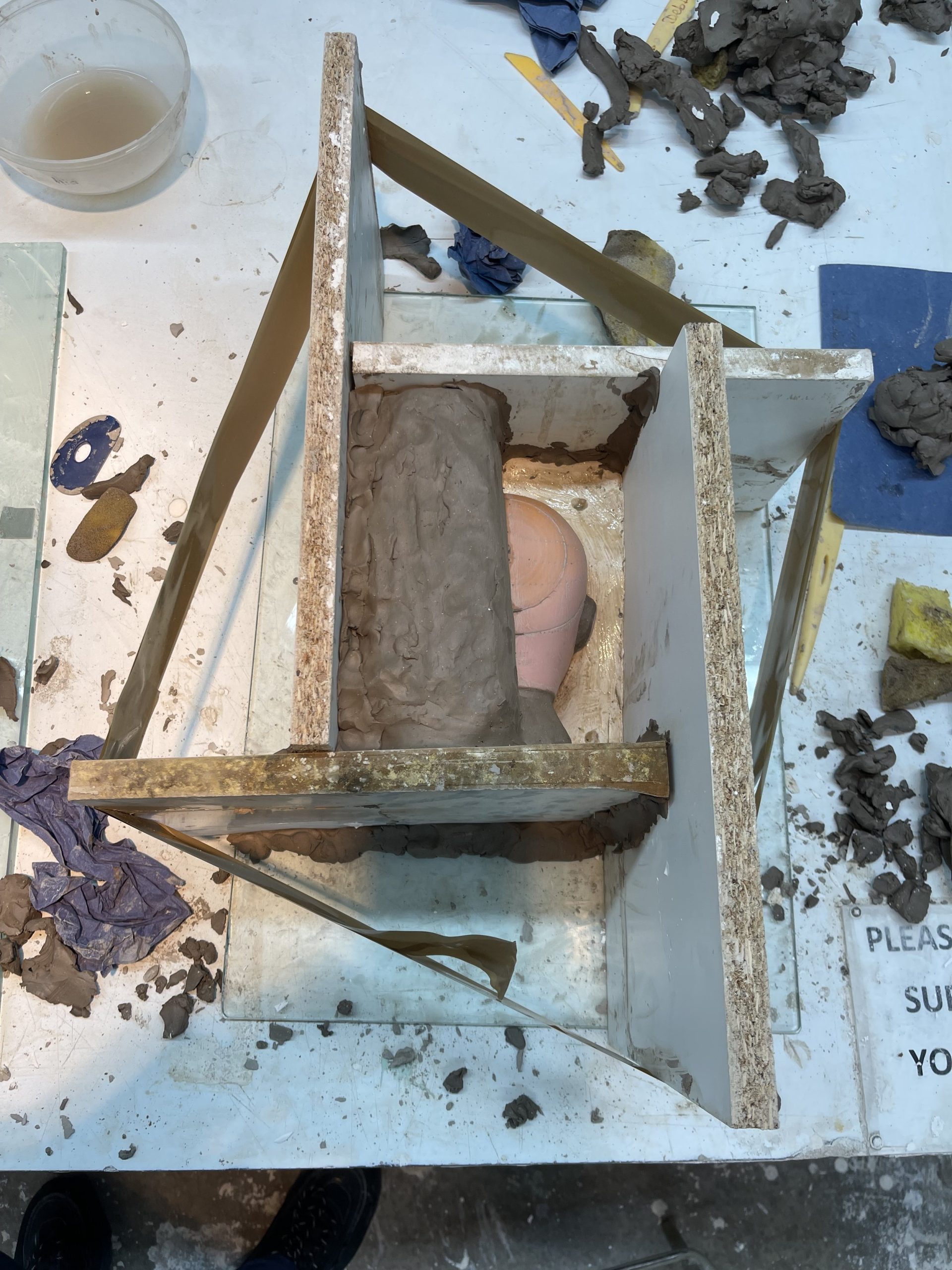  Preparation stages to slip cast a head. 