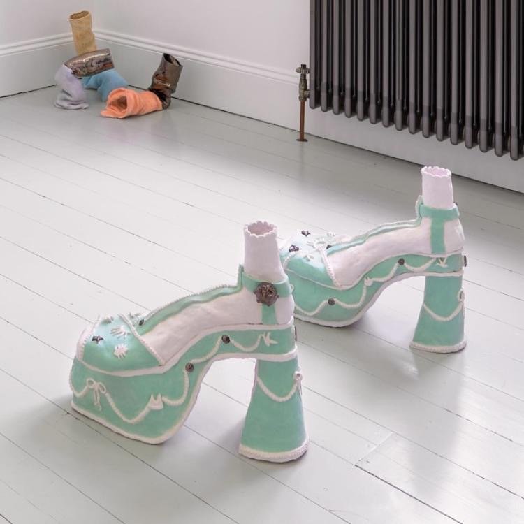   Rococco   Dimensions:Shoe, 47cmx16cmx31cm  Medium:Glazed and painted ceramics 